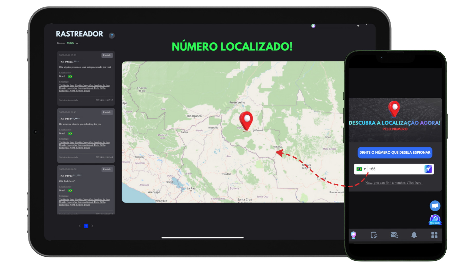 Localização no dispositivo